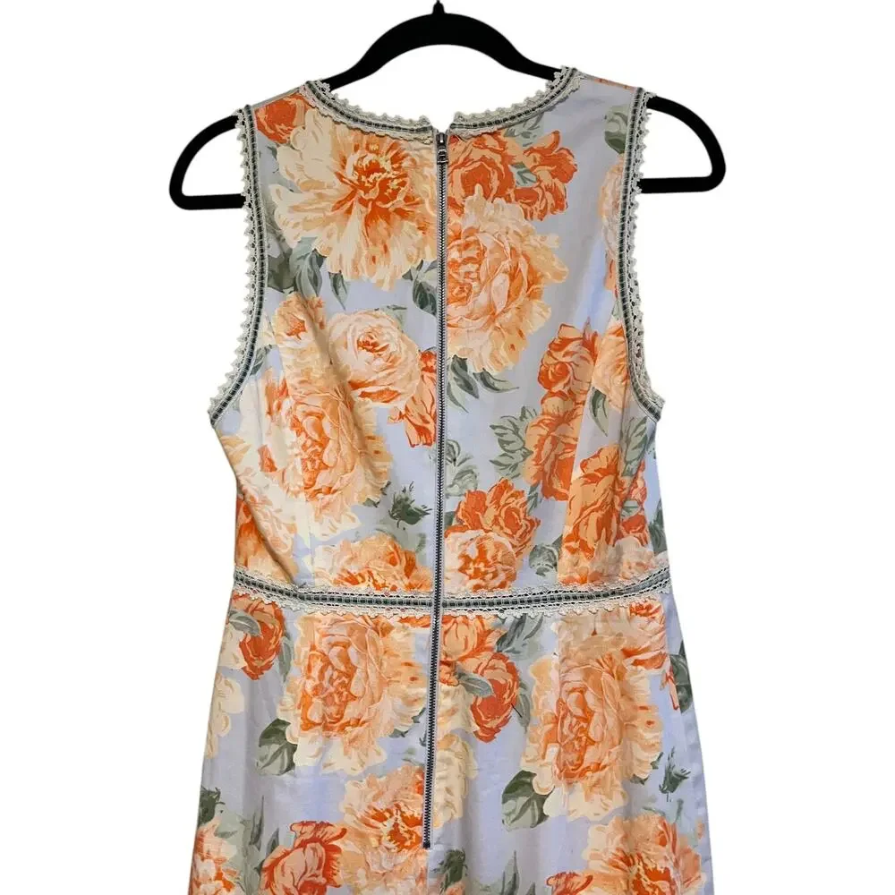 Alice + Olivia Kirean V-Neck Sleeveless Floral Mini Dress Posy Garden Size 6 - Picture 4 of 9